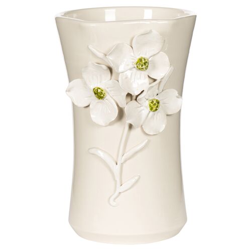 12" Dogwood Vase, White~P77575170