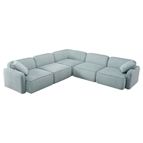 Xenon 5-Piece Corduroy Velvet Modular L-Sectional Xenon 5-Piece Corduroy Velvet Modular L-Sectional
