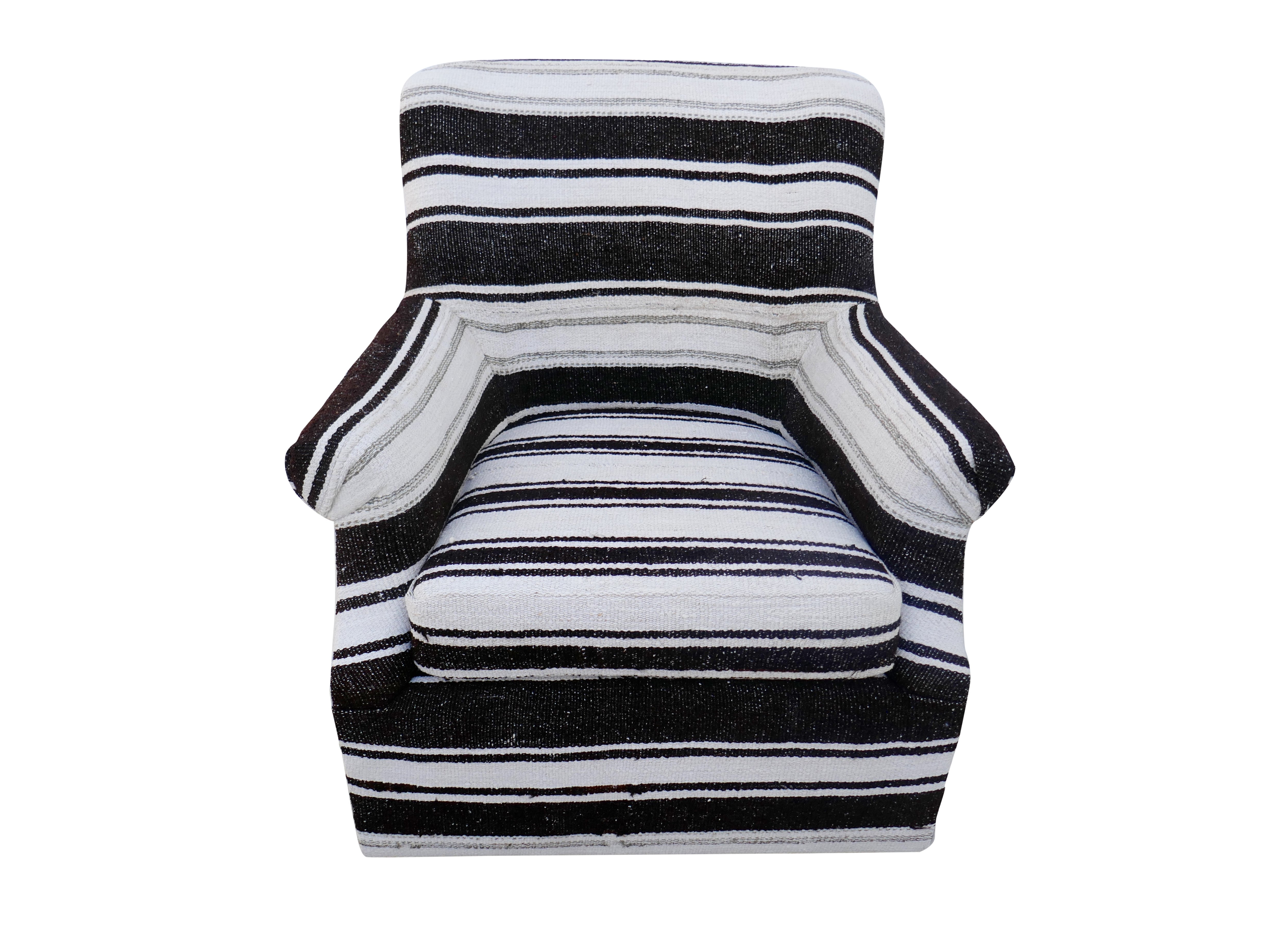 Vintage Berber Wool Kilim Swivel Chair~P77613058