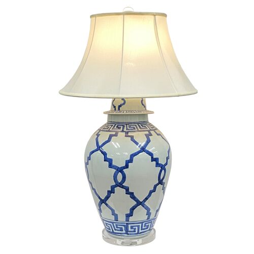 Serenia Ceramic Jar Table Lamp, Blue/White