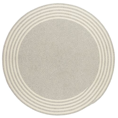 Exeter Round Rug, Gray/Ivory