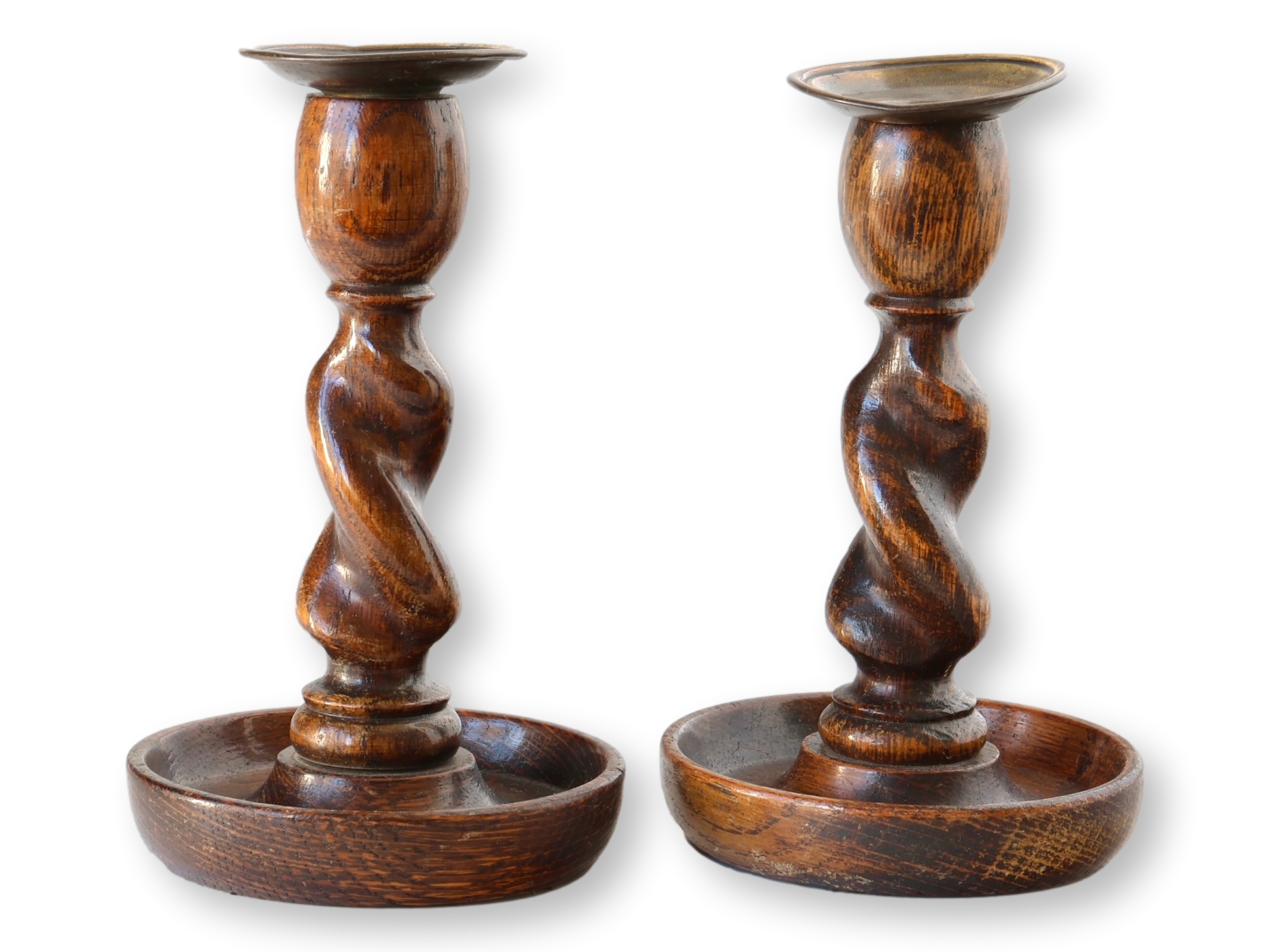 Short English Barley Twist Candlesticks~P77717172