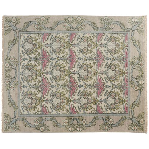 Jean Ornamental Hand-Knotted Rug, Gray/Multi~P77607261