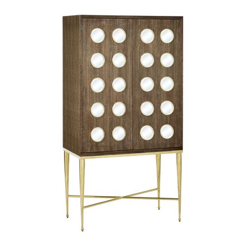 Colette Bar Cabinet, Tawny Brown/Polished Brass