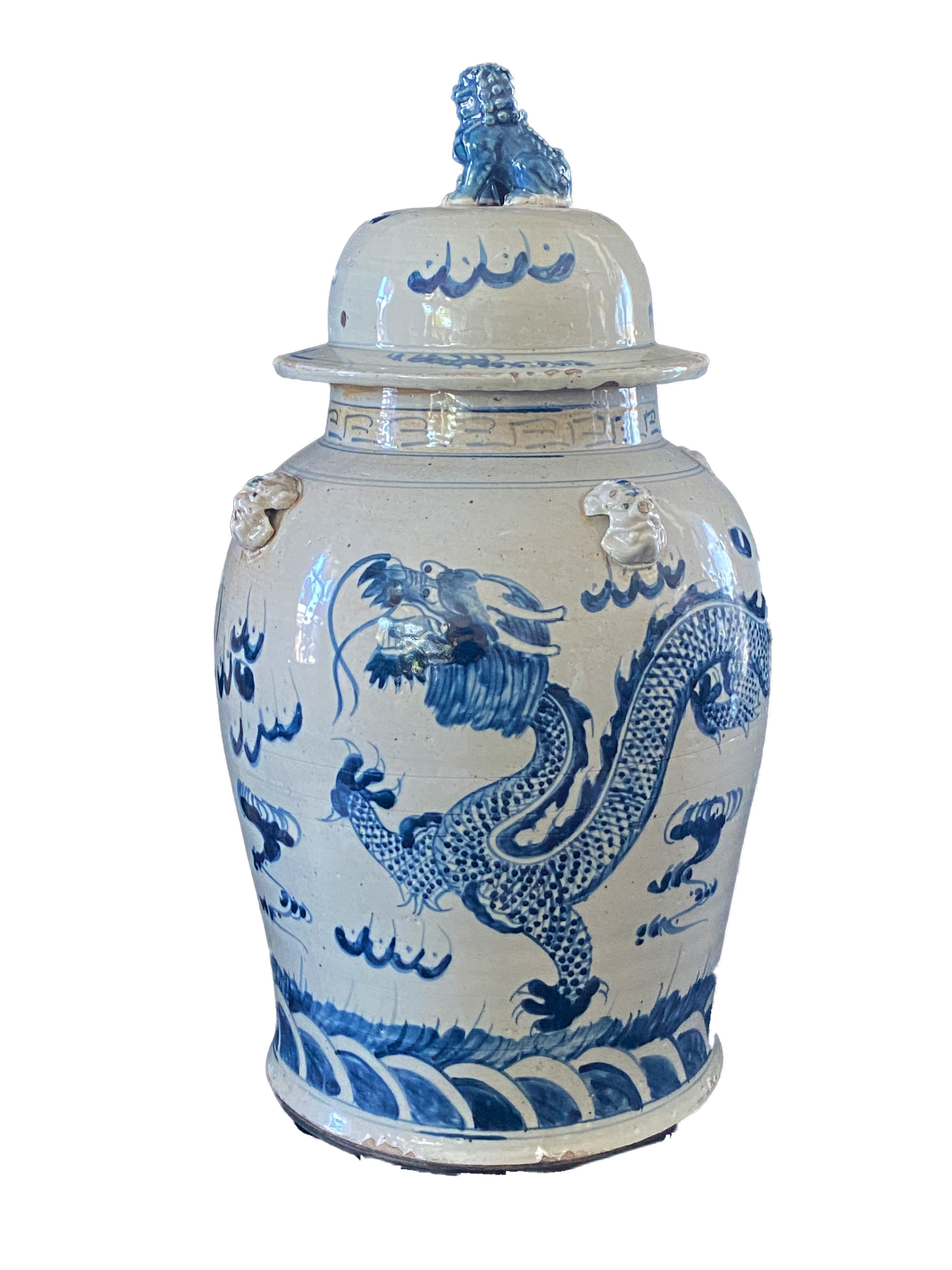 LG Chinoiserie B & W Dragons Ginger Jar~P77606891