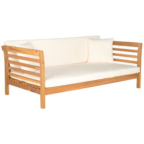Sandy Outdoor Daybed, Natural/White~P76657480