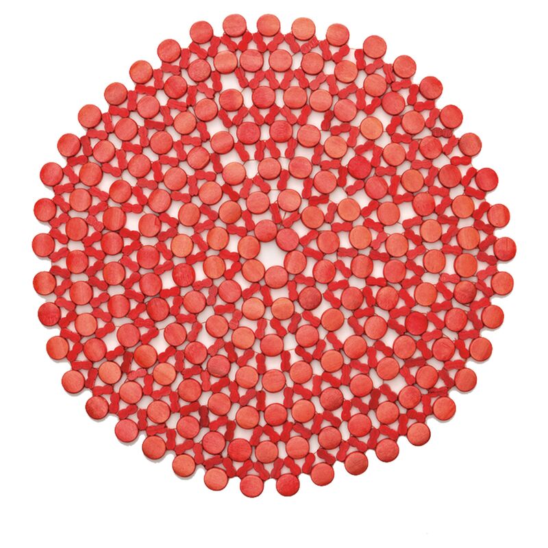 S/4 Round Place Mats, Coral