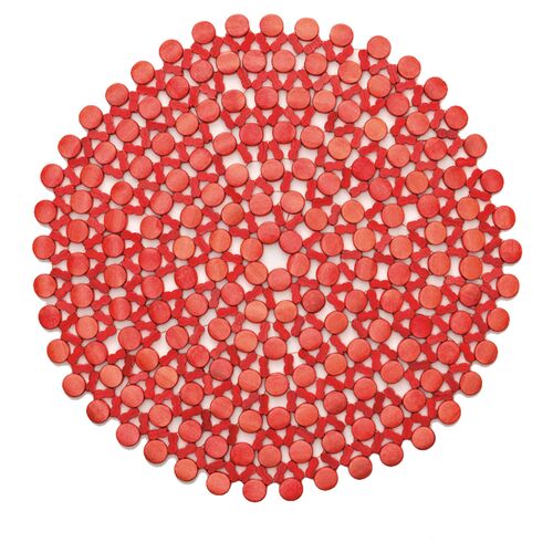 S/4 Round Place Mats, Coral~P77438752