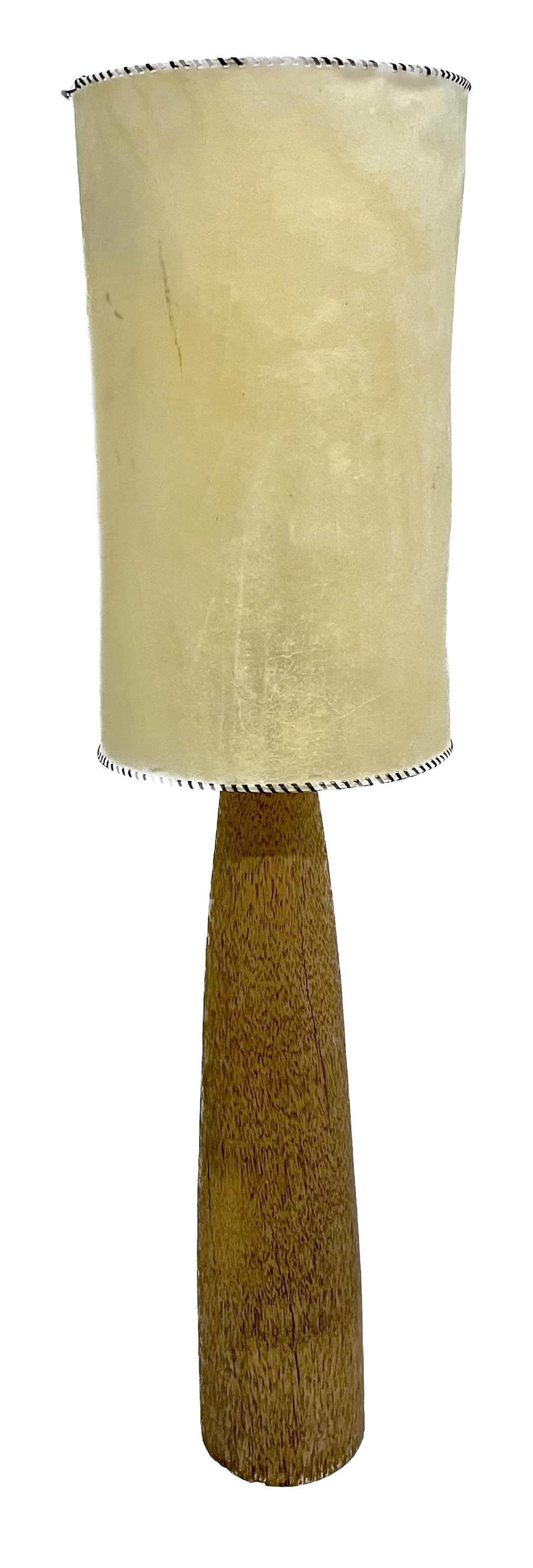 Palm Wood & Hide Lampshade Floor Lamp~P77683616