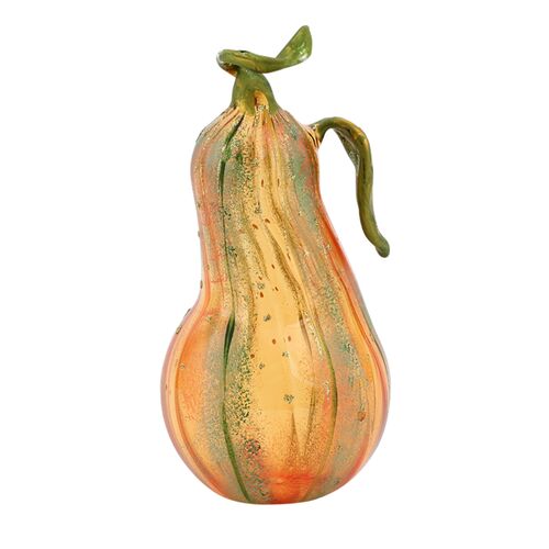 Pumpkins Figural Glass Gourd, Amber