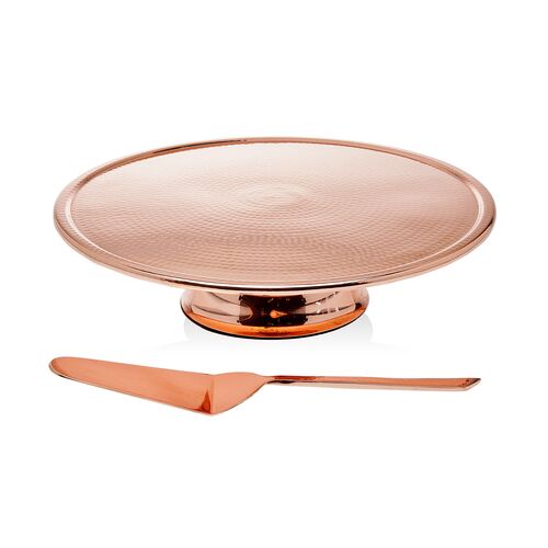 Hammered Copper Cake Stand With Cake Server~P111123854