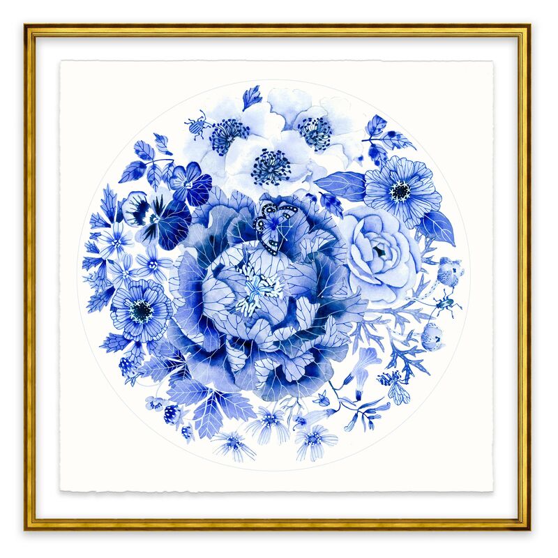 Gabby Malpas, Blue Round Floral I