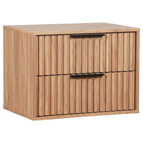 Kaliseth 2-Drawer Floating Fluted Nightstand