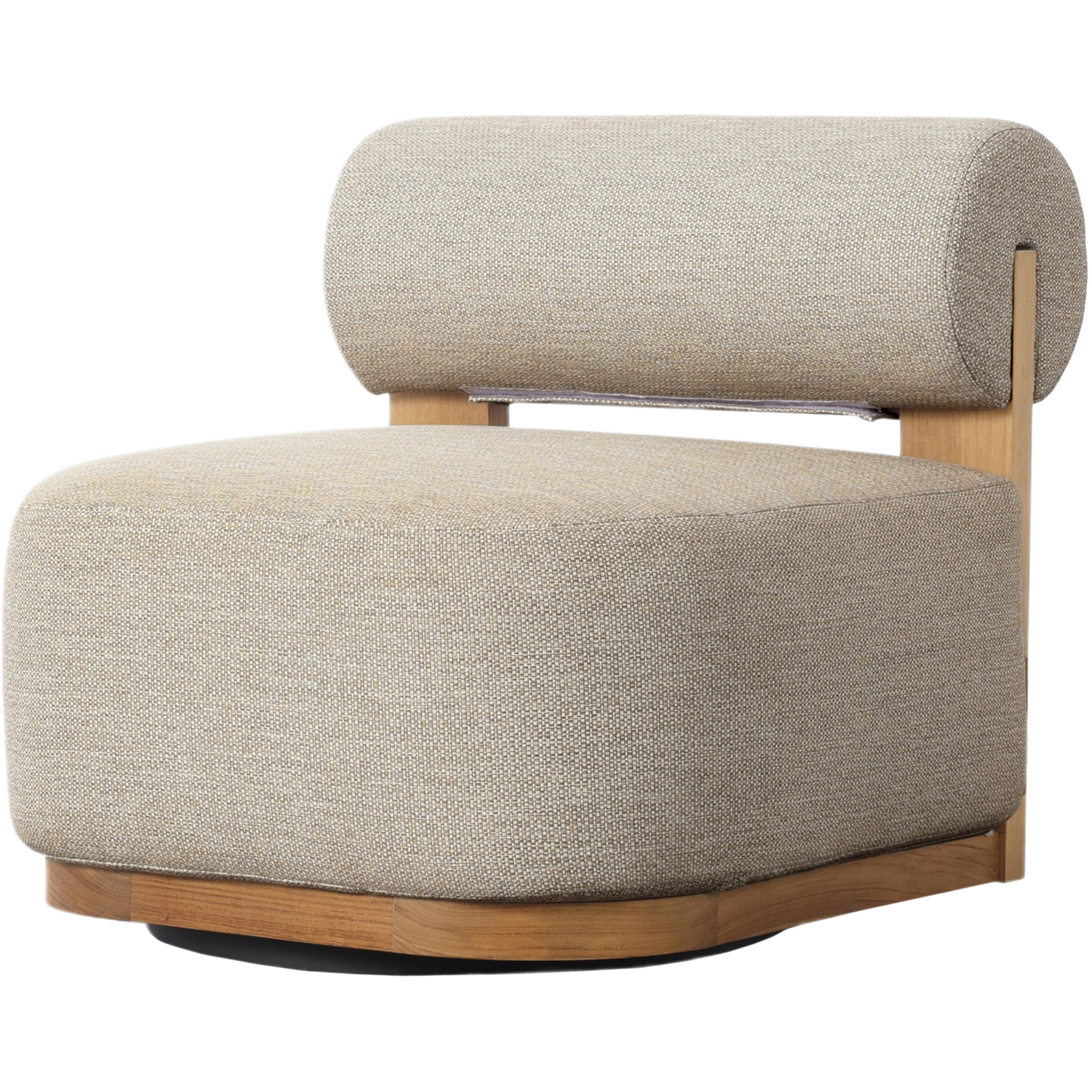 Kirby Outdoor Teak Swivel Chair, Faye Sand