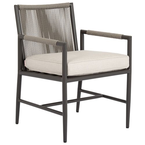 Eleandra Outdoor Aluminum/Rope Dining Chair