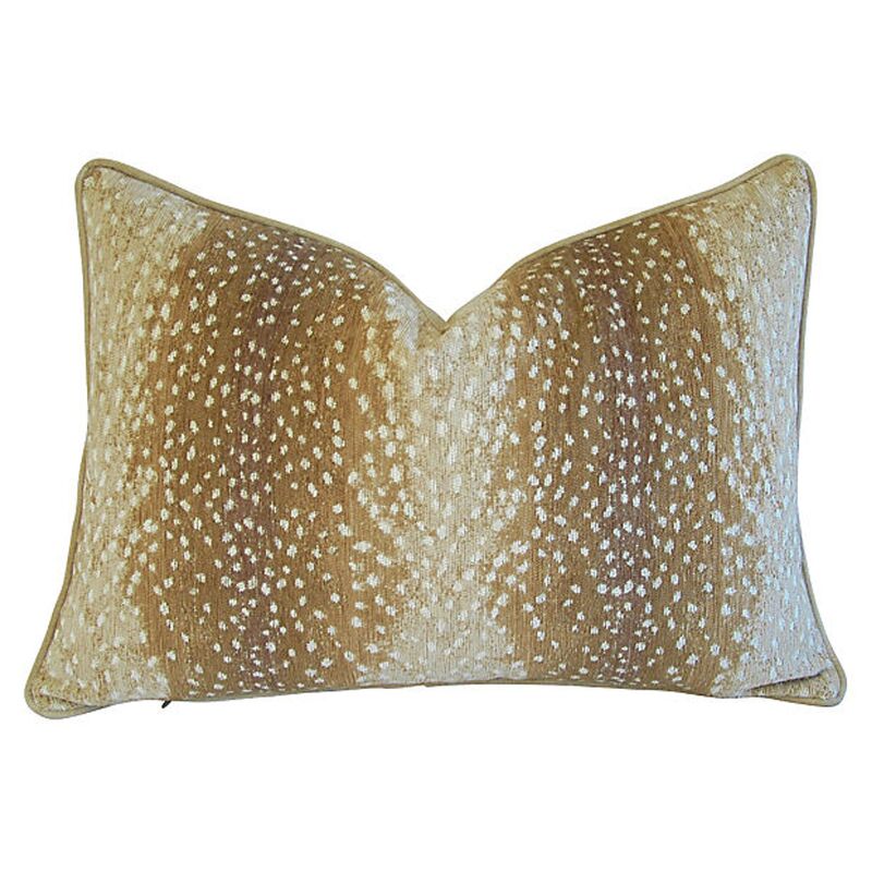 Deer/Fawn Velvety-Chenille Lumbar Pillow
