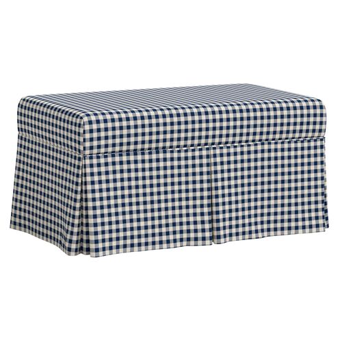 Hayworth Skirted Storage Bench, Classic Gingham Hayworth Skirted Storage Bench, Classic Gingham