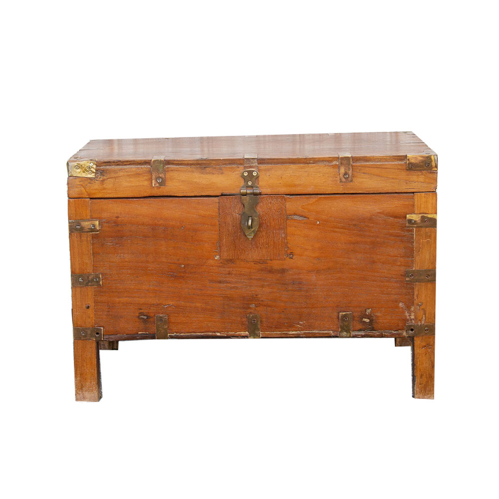 Mid-Century Teak & Brass Colonial Box~P77646837