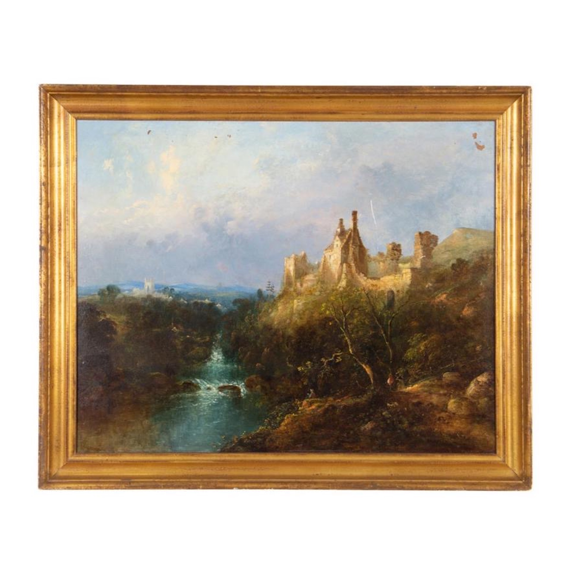 Antique Hawthornden Castle Oil Painting~P77679901