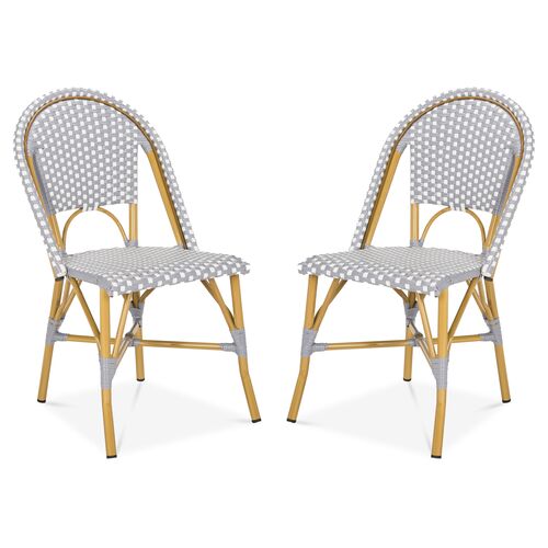 S/2 Salcha Outdoor Bistro Chairs, Gray~P63812985