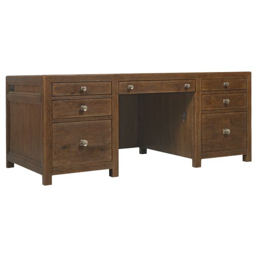 Driftwood 7-Drawer Executive Desk Driftwood 7-Drawer Executive Desk