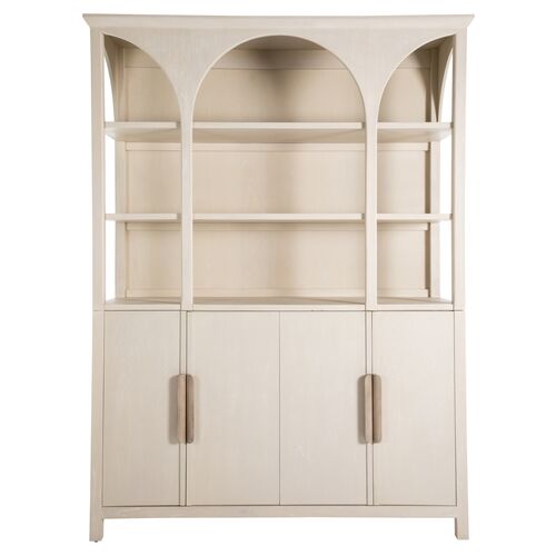 Edison Cerused Cabinet, White/Natural Bay~P111111678