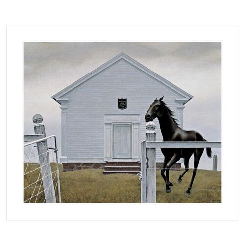 Church and Horse by Alex Colville Framed Print