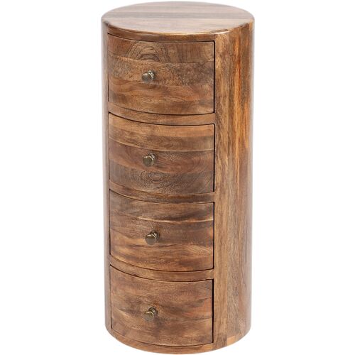 Marshall 11" Round Mango Wood 4-Drawer End Table Marshall 11" Round Mango Wood 4-Drawer End Table
