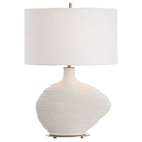 Karina Ceramic Table Lamp, White