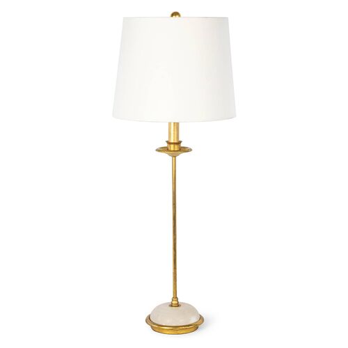 Southern Living Stem Alabaster Buffet Lamp, Gold Leaf~P77639083
