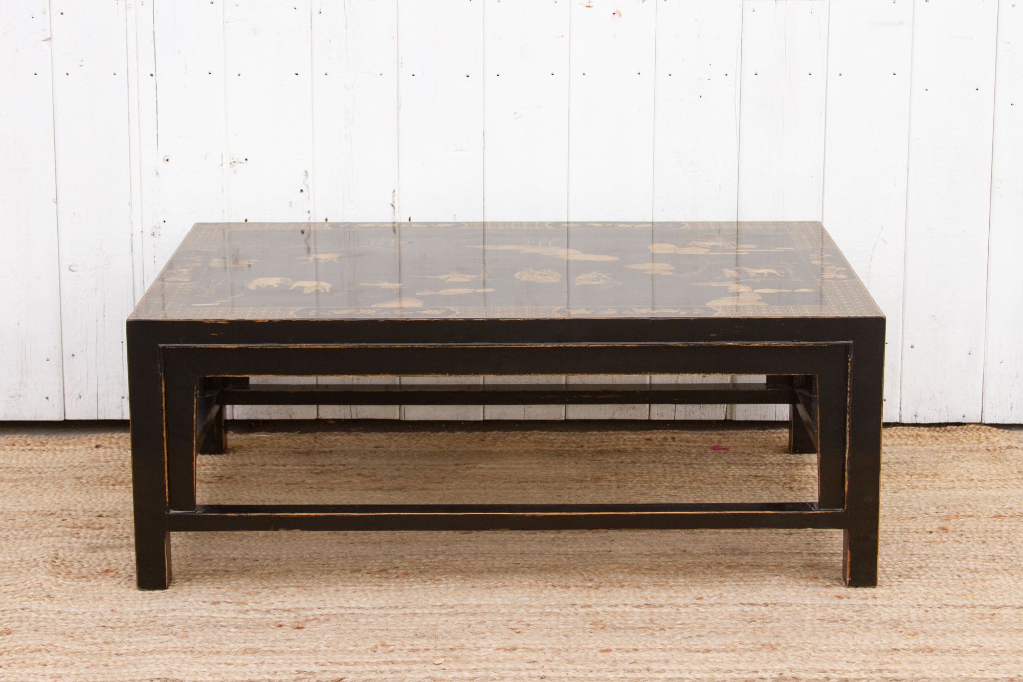 Black & Gold Chinoiserie Coffee Table~P77687607