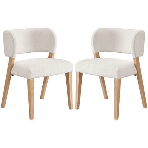 S/2 Avani Side Chairs, Natural/Ivory
