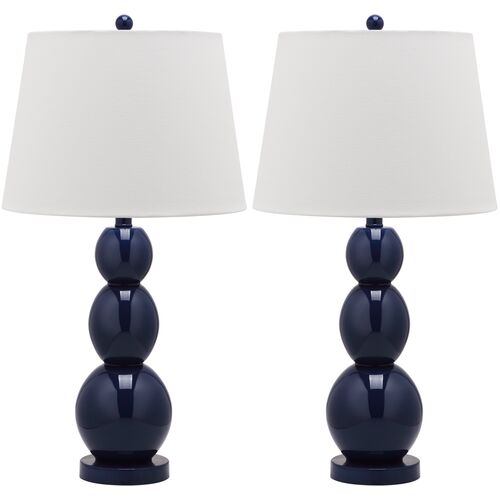 S/2 Bailey Table Lamps, Navy~P46314123