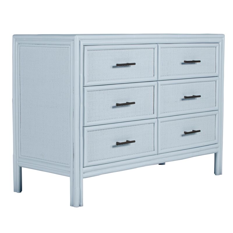 Bermuda Six-Drawer Dresser, Light Blue