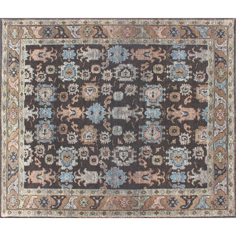 Charcoal Background Distressed Rug