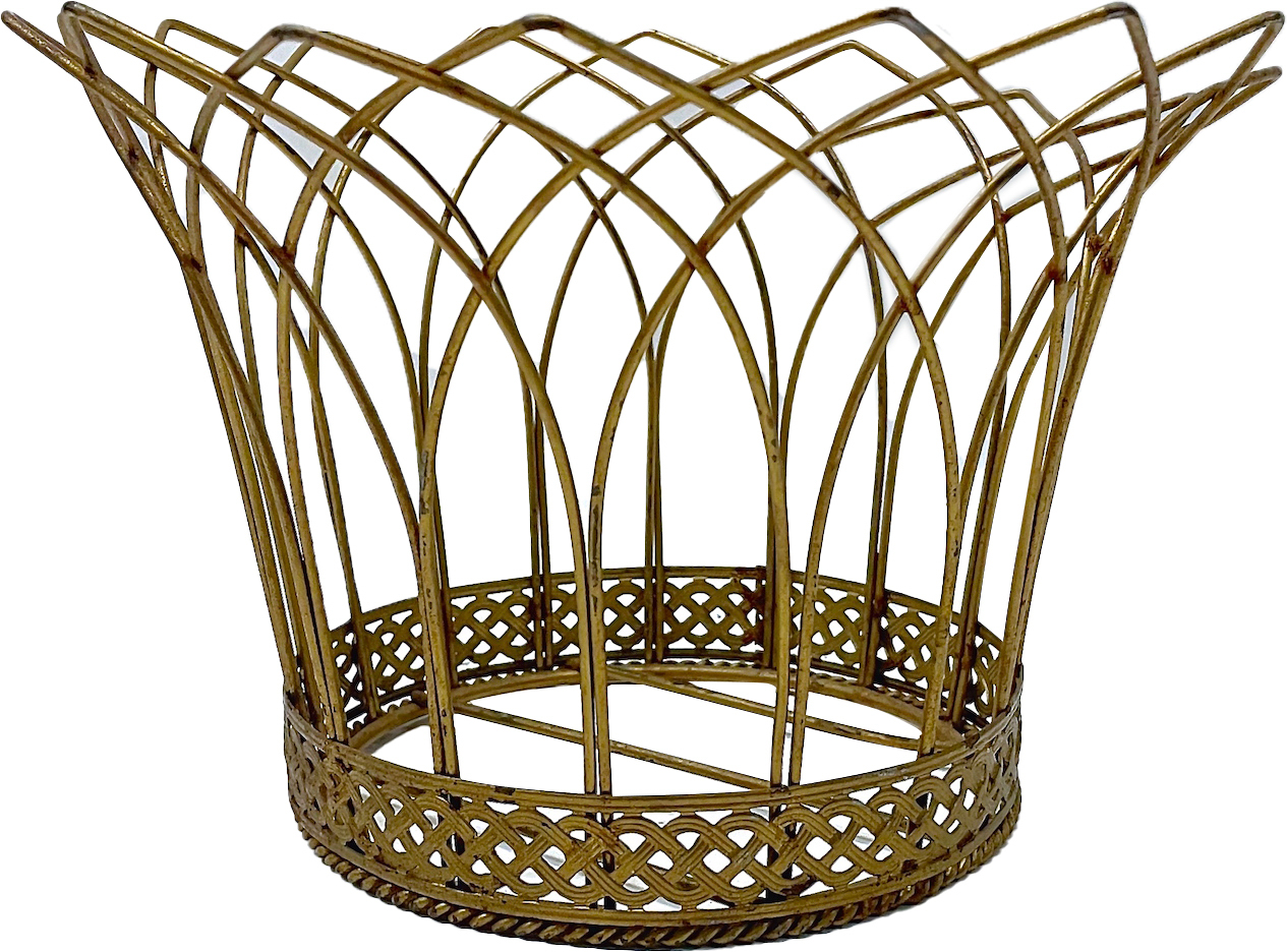 Crown Style Steel French Wire Cachepot~P77661998