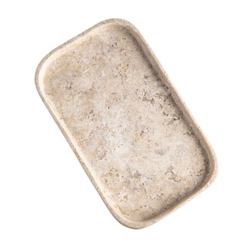 AndJacob Small Bathroom Tray, Travertine