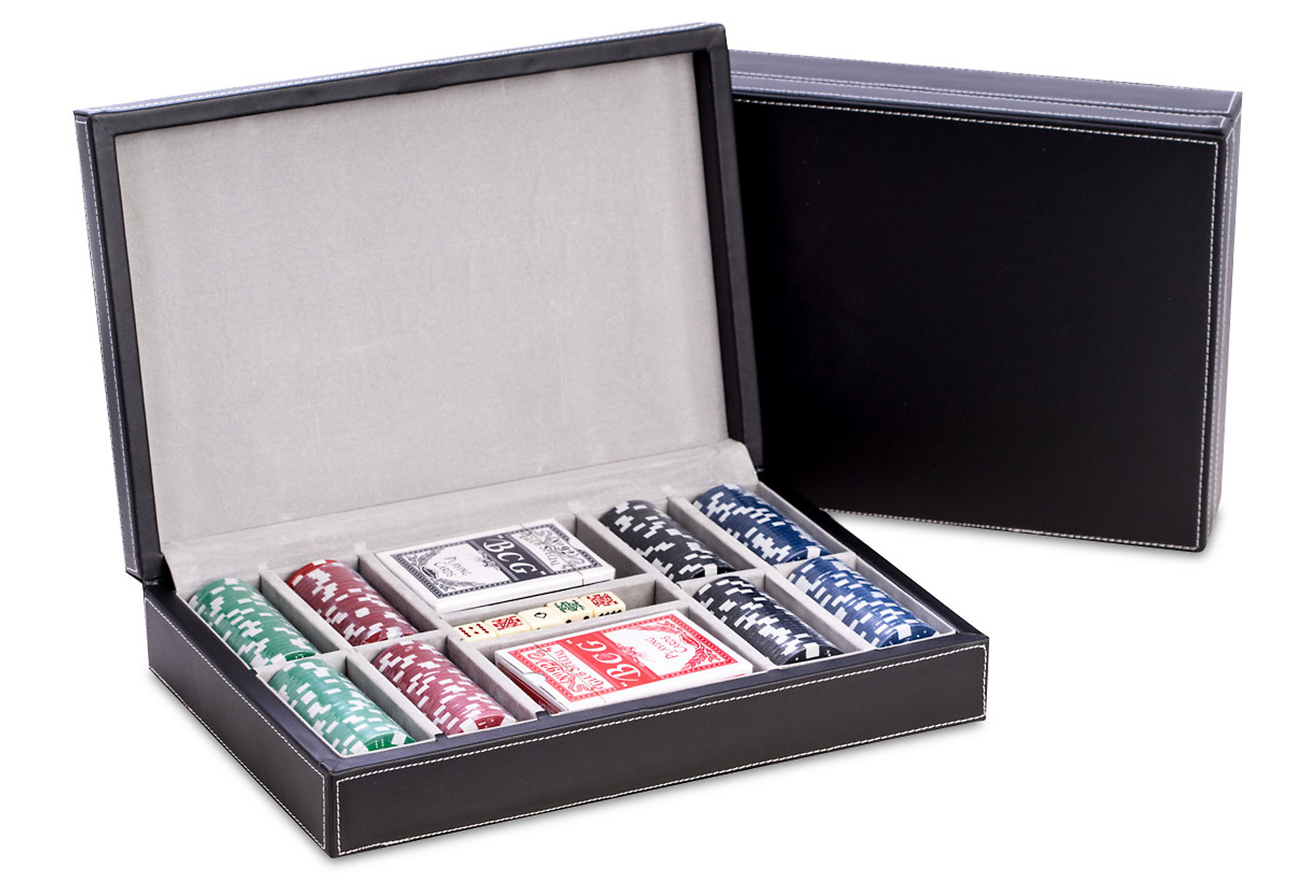 Leather Poker Game Set, Black | One Kings Lane