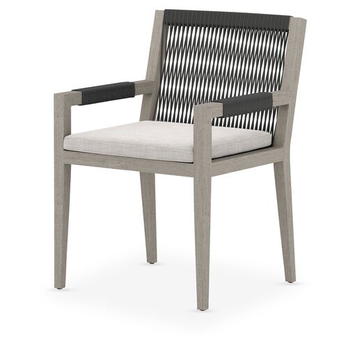 Gabbi Outdoor Dining Chair, Washed Brown/Stone Gray~P77593056