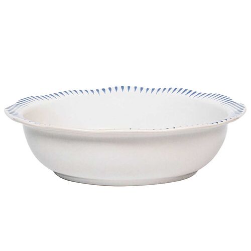 Sitio Stripe 12" Serving Bowl, Delft Blue