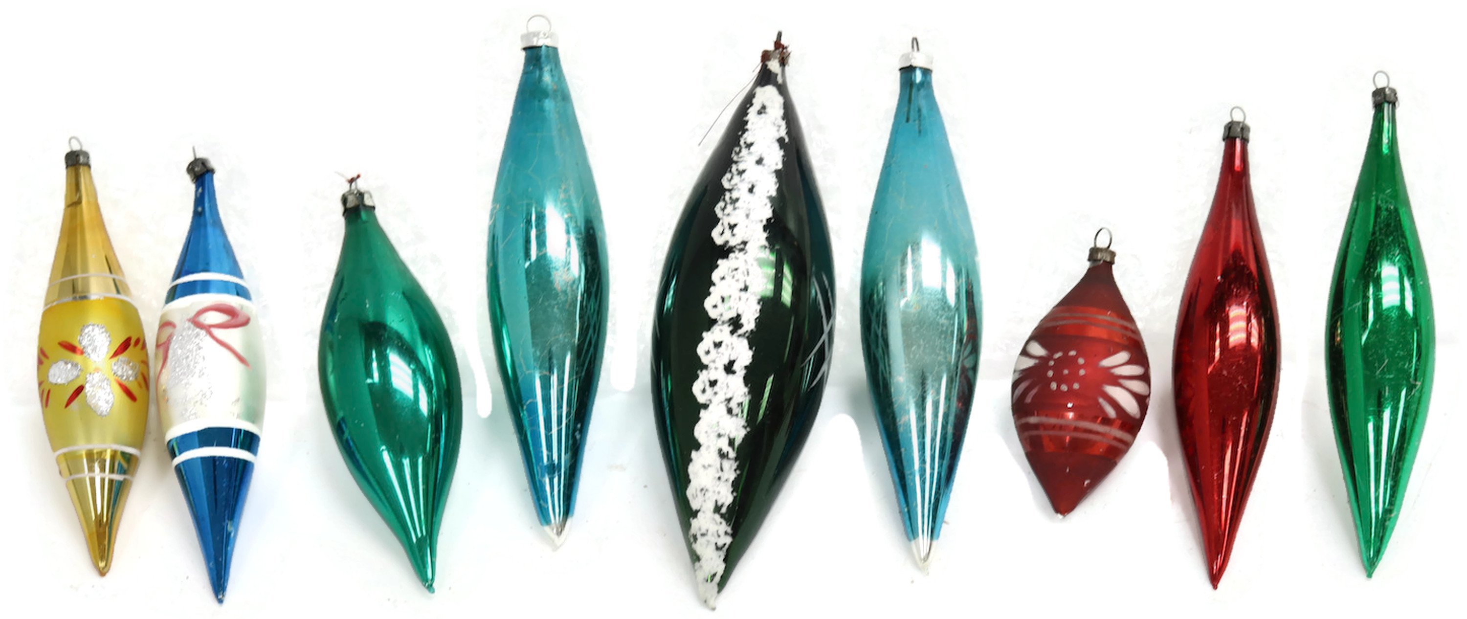 Midcentury Mercury Glass Ornaments, S/9~P77601196