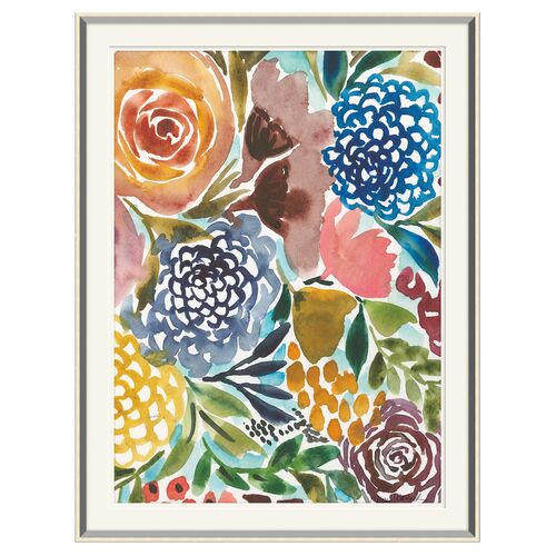 Floral Multicolor Print, 32" x 42" Floral Multicolor Print, 32" x 42"