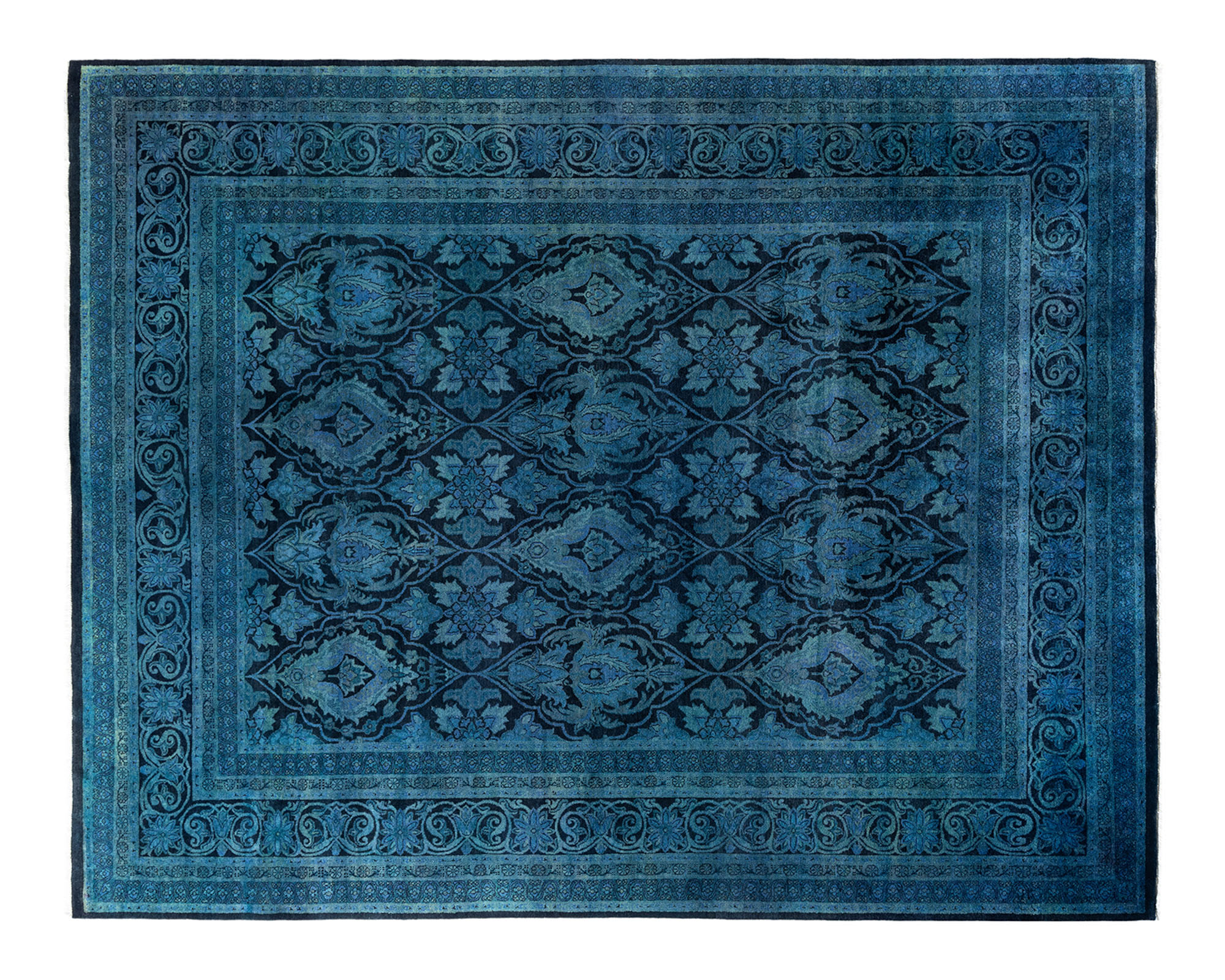 One-of-a-Kind Hand-Knotted Black Rug, 7'10" x 9'10"