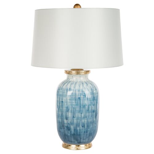 Veranda Table Lamp, Blue Brushstroke~P77273531~P77273531