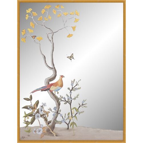 Pheasantly Surprised Painted Wall Mirror Pheasantly Surprised Painted Wall Mirror