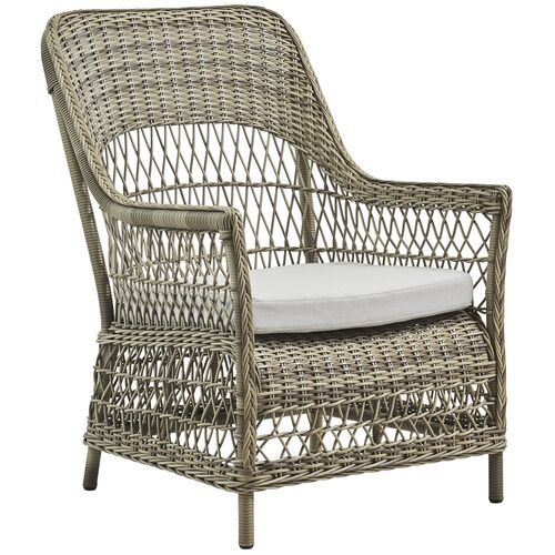 Dawn Outdoor Lounge Chair, Antique/Seagull Grey