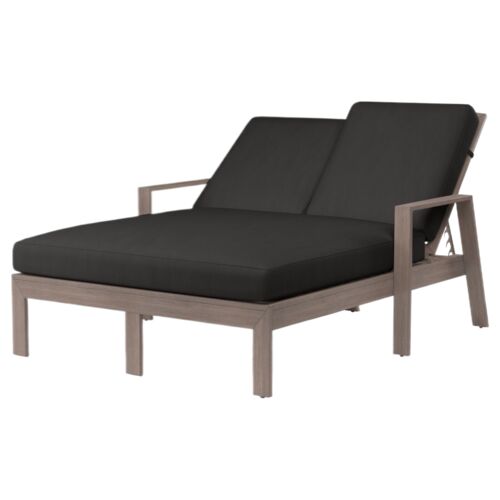 Farren Outdoor Aluminum Double Chaise Lounge