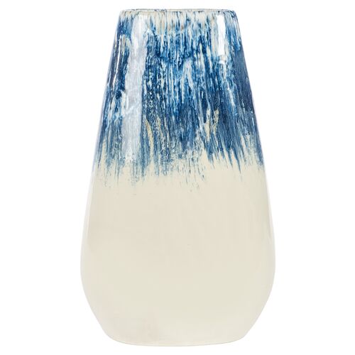 Brushed Vase, Cream/Blue~P77358647~P77358647