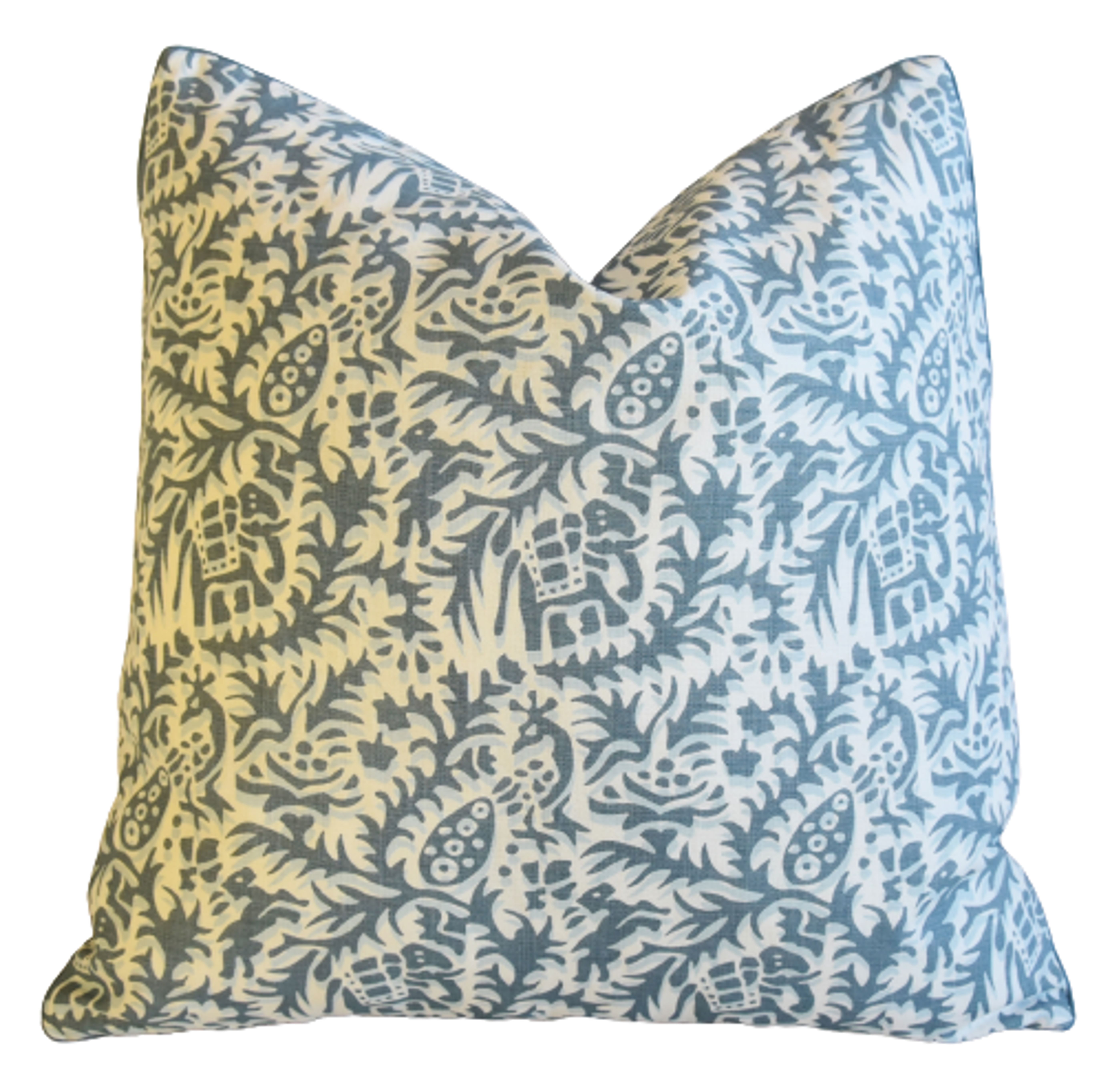 Andrew Martin Blue-Gray Jungle Pillow~P77658056