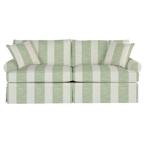 Maya Sofa, Kelly Green Cabana Stripe